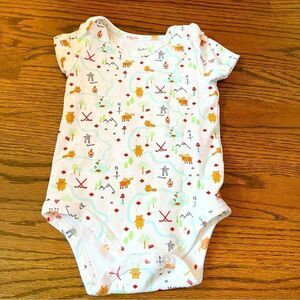 🍭6/$30 Indigo Baby Canada Winter Forest Scene Unisex Short Sleeve Onesie 6-12 m